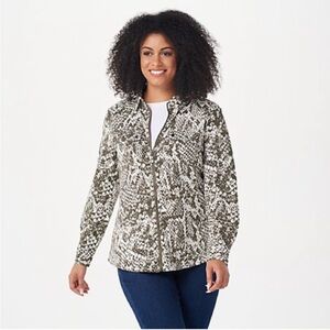 Belle Kim Gravel Snake Print Utility Jacket